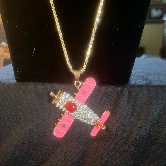 - Betsey Johnson Airplane Necklace - Picture 2 of 5